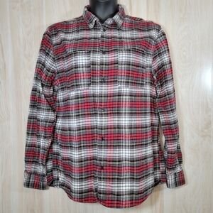 Divided Plaid Cotton Long Sleeve Button-Down Shirt Sz XL